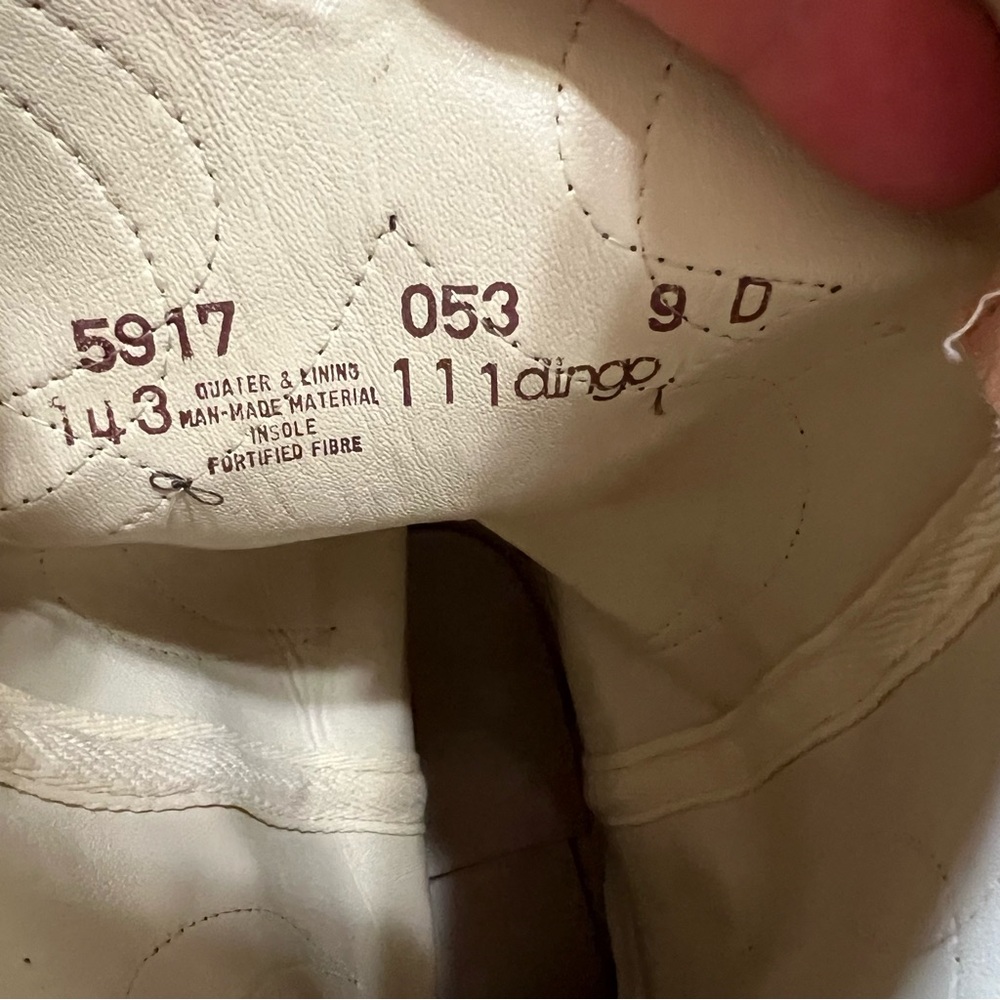 Vintage Dingo 5917 Men's Cream Leather Western Cowboy Boots Size 9D - Picture 7 of 7